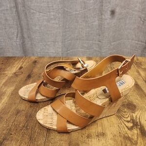 INC International Concepts Tan Strappy Wedges